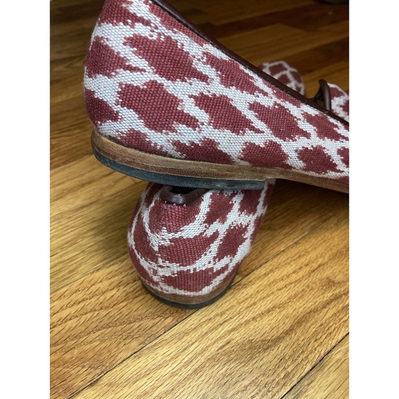 The Root Collective Womens 10 Millie Canvas Red Diamond Smoking Flats Loafers - Picture 5 of 8